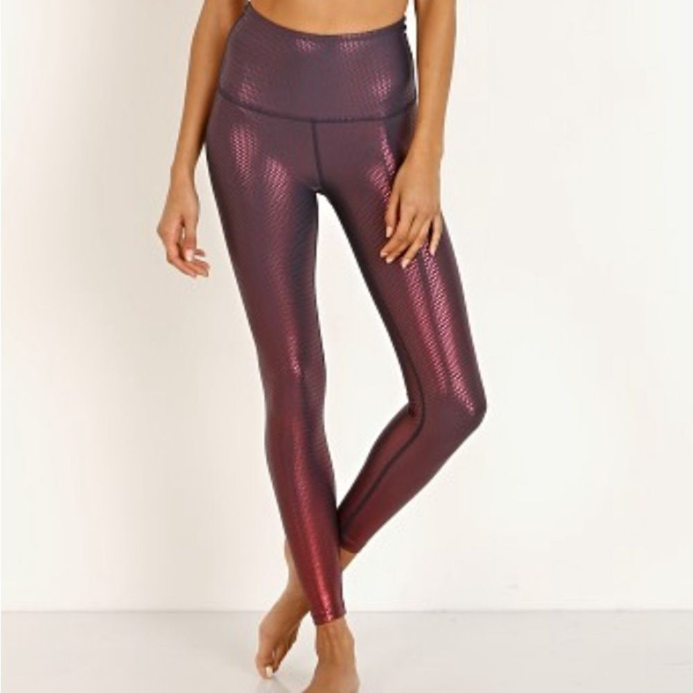 Beyond Yoga Metallic Burgundy Leggings